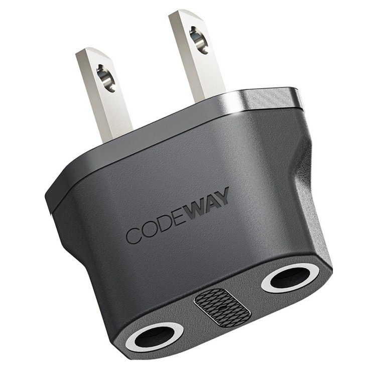 코드웨이 돼지코 220V 변환 110V 플러그 여행용 어댑터 블랙 35x40mm, 40mm, 블랙, 1개