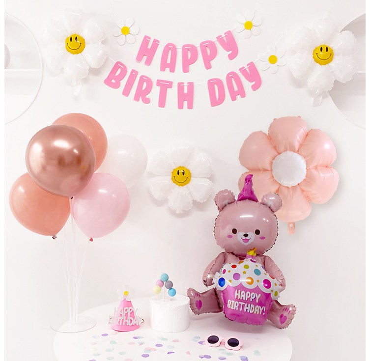 코멧 곰돌이 생일파티 파티풍선 세트