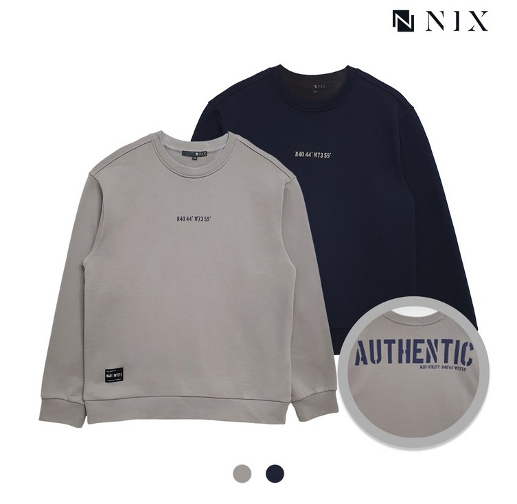 NIX유니 뒤판 빅 레터링 워싱 맨투맨FNQSCTM774P