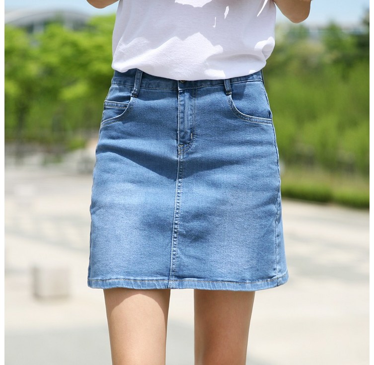동대문스타일 여성 치마바지 A라인 스판 청치마바지 여자 여름 스커트 데님팬츠