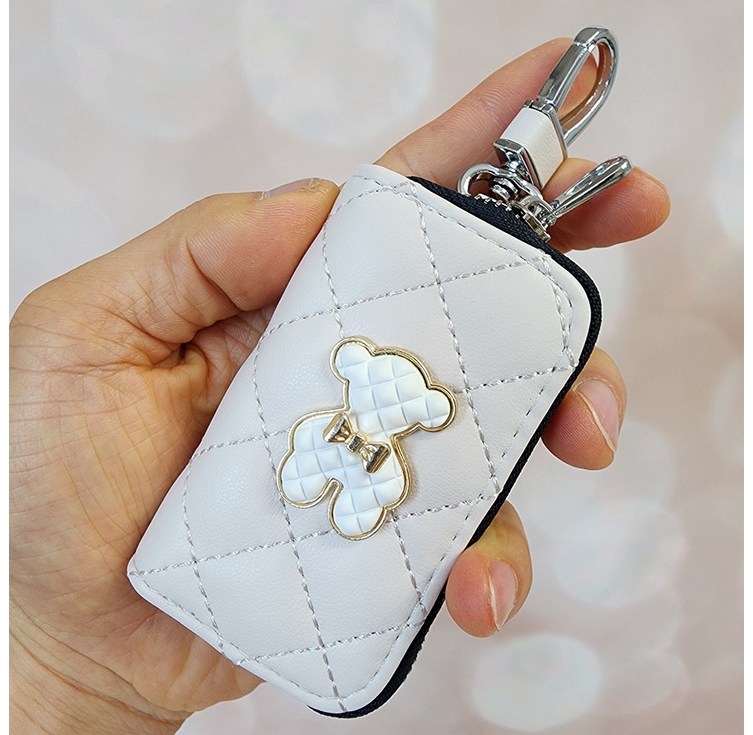 오플 가죽 테디곰 스마트 자동차 키지갑 차키지갑 QTEKEY