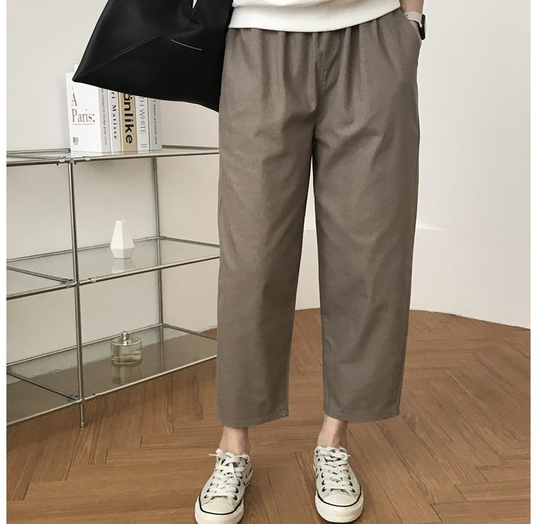 black powder 옆단추 통배기 바지 밴딩 스판 팬츠 여성용