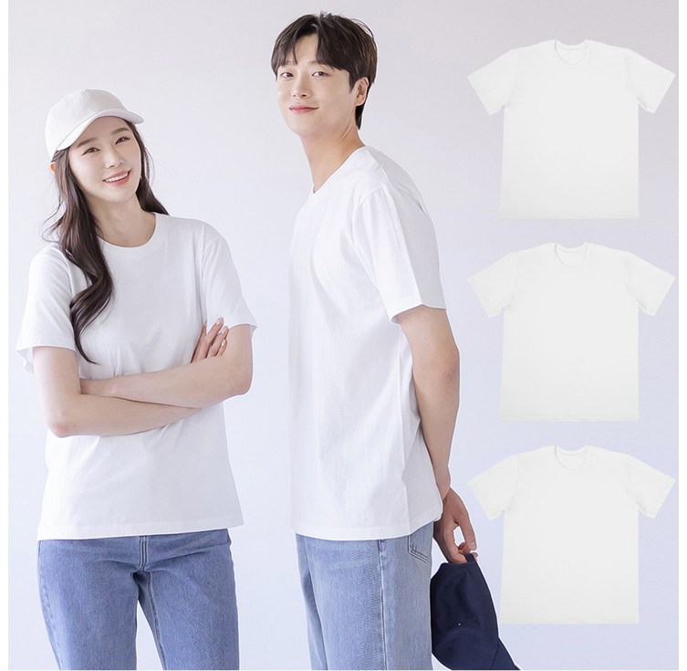 굿유 국내생산 면 20수 라운드 반팔 티셔츠 3p 세트 굿유 국내생산 면 20수 라운드 반팔 티셔츠 3p 세트