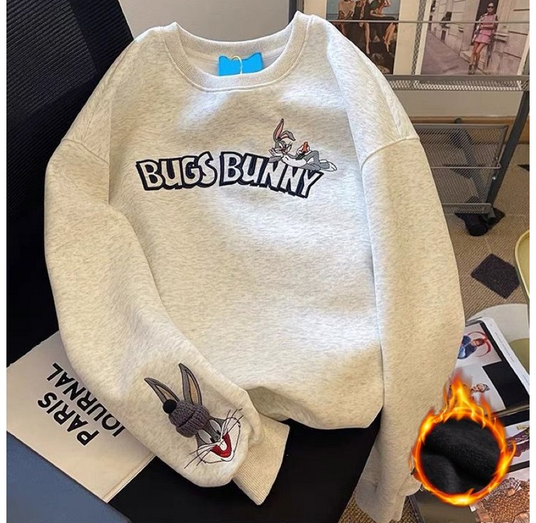 완전 추천 90kg까지 빅사이즈 여성 그레이즈 캐릭터 레터링 프린팅 귀여운 맨투맨 긴팔티 가을 겨울 편한 얇은 기모 폼폼 입체 라운드 간절기 도톰 따뜻한 캐주얼 소프트 맨투맨티