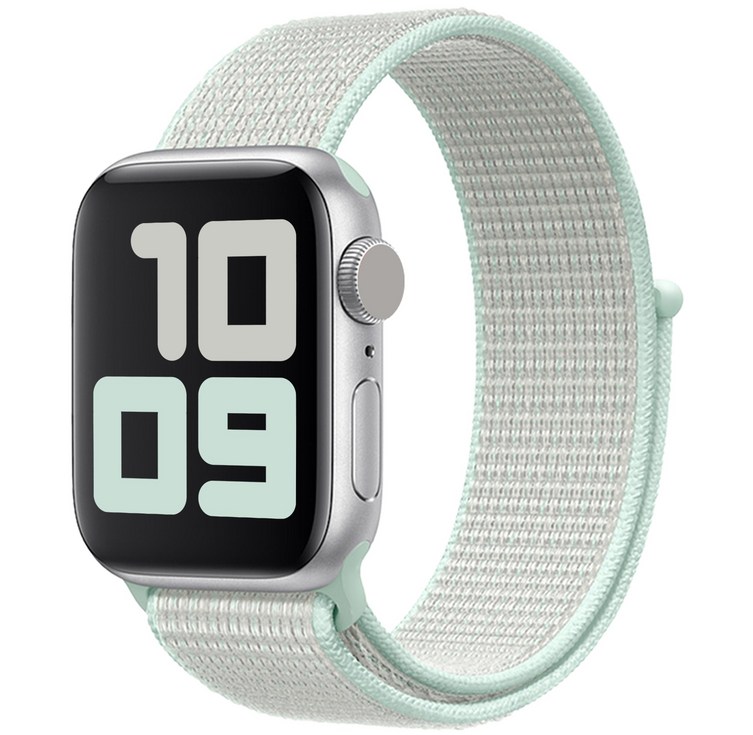 사라밴드 애플워치 호환 나일론 스포츠 벨크로핏 스트랩, 애플 민트, 1개