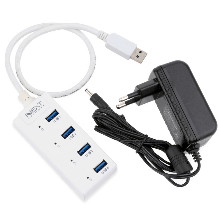 USB 3.0 4포트 유전원 허브 케이블일체형 NEXT 505UHP 어댑터