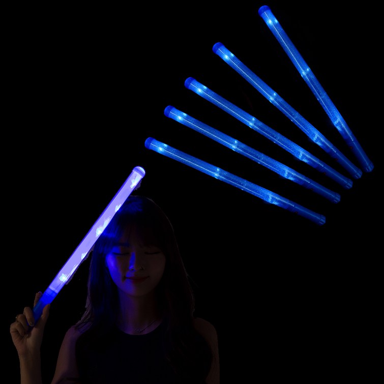 파티쇼 LED 야광봉 45cm, 블루, 6개 파티쇼 LED 야광봉 45cm, 블루, 6개