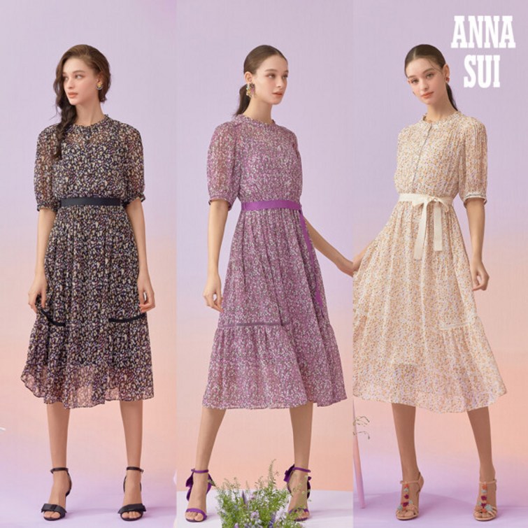 안나수이ANNA SUI 로맨틱 파라다이스 쉬폰 원피스이너슬립 2종