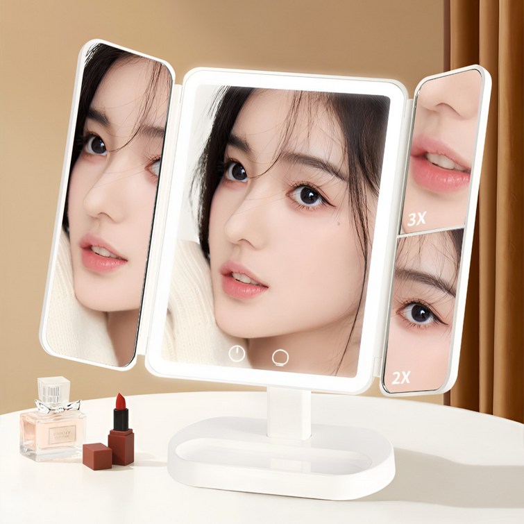 하루 접이식 화장대 무선 LED 조명 탁상 거울 하루 접이식 화장대 무선 LED 조명 탁상 거울